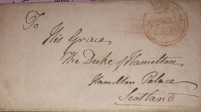 Superb 1833 free frank wrapper (NOT free front) To Duke of Hamilton. - Image 1 of 4