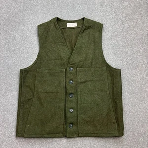 CC Filson Vest Adult Medium Green Mackinaw Waistcoat Style 20 Wool USA Work Men - Picture 1 of 7