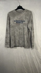 American Eagle Outfitters Men's Tie Die Long Sleeve T-shirt Grey Size S - Picture 1 of 9