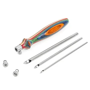 Pluma de puntada de bordado con mango de madera aguja ajustable para tejer - Imagen 1 de 6