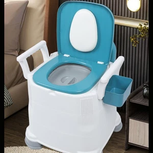 Bedside Commode Toilet Chair Wide Armrest Anti Slip PU Seat - Picture 1 of 24