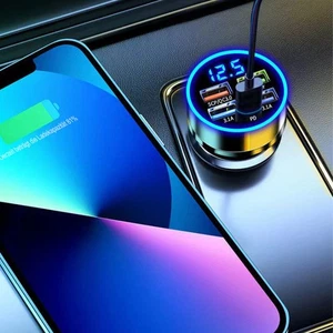 ⭐⭐ Encendedor de cigarrillos 4 USB cargador automóvil camión coche adaptador de carga móvil enchufe de carga - Imagen 1 de 21