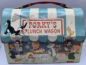 1959 Porky's Lunch Wagon Dome Lunchbox Looney Tunes Characters Rare No Thermos - Picture 1 of 9