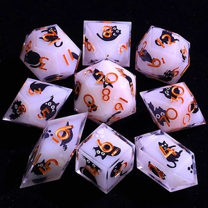 9 Juegos de rol de resina poliédrica D y D dados gatito edicto para Dungeons Dragons - Imagen 1 de 3