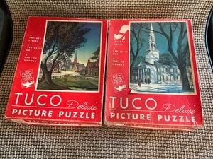 Lot of 2 Vintage TUCO Deluxe Picture Puzzles ALL COMPLETE - Picture 1 of 6