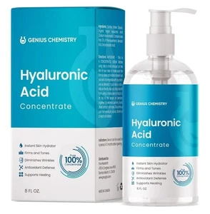 Suero concentrado de ácido hialurónico Genius Chemistry 8 oz botella bomba arrugas de la piel - Imagen 1 de 8