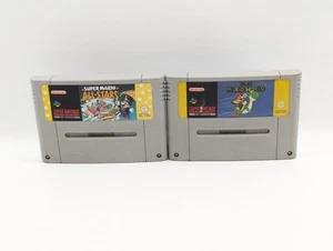 Super Mario World & Super Mario All Stars Super Nintendo SNES PAL Game Bundle - Picture 1 of 6