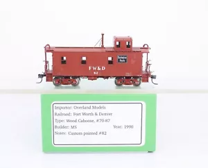 HO Brass Overland Models 1292 Fort Worth & Denver Wood Caboose Custom Painted - Picture 1 of 10
