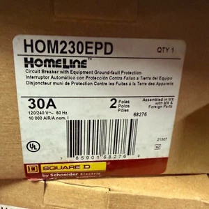 SQUARE D HOM230EPD BREAKER HOMELINE 2POLE 30A 120/240V NEW IN BOX READY TO SHIP - Picture 1 of 1