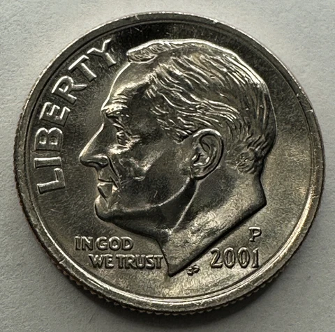2001-P Roosevelt Dime 10cent Coin from US Mint Set Cover