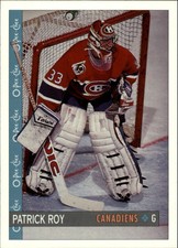 1992-93 O-Pee-Chee Canadiens Hockey Card #164 Patrick Roy