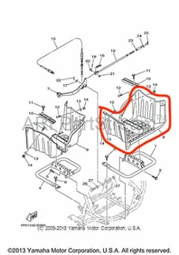 NEW OEM YAMAHA BRUIN 250 2WD LEFT FOOT WELL MUD GUARD Foto 1 de 1