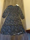 Vanessa Zani Blue Floral Dress Size Medium