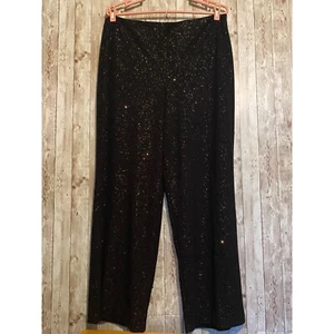 Attyre New York Riley Glitter Sparkle Flecks Black Pants Size 16 Wide Leg - Picture 1 of 10