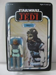 STAR WARS RETURN OF THE JEDI-NIKTO-FIGURA VINTAGE SOBRE TARJETA REPRO - Imagen 1 de 7