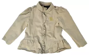 Giacca denim bambina Calvin Klein Jeans con volant e disegno floreale beige taglia 3T - Foto 1 di 6