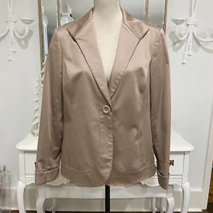 Lafayette 148 NY Brown Blazer Jacket Elegant Work Business Office Sz 12 Shimmer - Picture 1 of 11