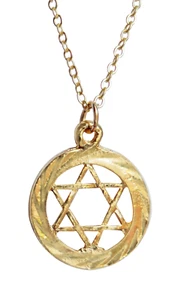 Davidstern ausgeschnittener runder Freimaurer Freemasonry Anhänger - Bild 1 von 2