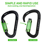 USA HITBOX 2 Pack 25KN Auto Locking Carabiner Clips Large Heavy Duty D-Rings
