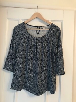 Crew Clothing Navy / Green Mix Blouse Size 12 - Image 1 of 4