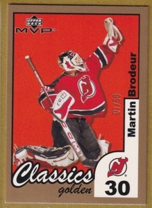 2002-03 Upper Deck MVP Golden Classics #108 Martin Brodeur 01/50