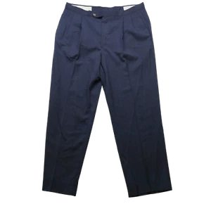 Sansabelt Pants Mens 38x31 Navy Pleated Front Mid-Rise Wrinkle Resistant - Picture 1 of 13