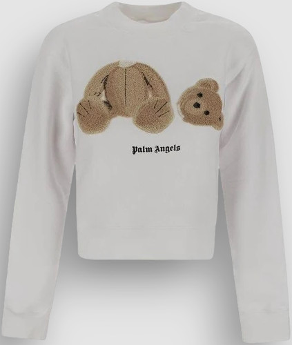 Maglione Palm Angels da donna bianco cotone orso da $730 taglia XL
