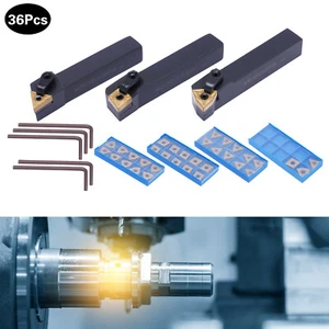 5/8" 36PCS Indexable Carbide Lathe Turning Tool Insert Holder Bit Set New - Picture 1 of 18