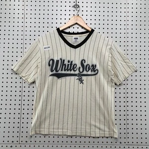 VTG 90s Chicago White Sox Shirt Youth Size 14-16 Striped MLB Made USA 19x23 - Picture 1 of 15