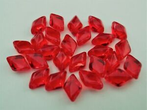 40 8 x 5 mm Czech Glass Gemduo Beads: Siam/Ruby