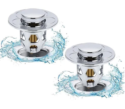 Set da 2 pz Scarico Lavabo Bagno Universale Pop up Tappo Lavandino Bagno Filtro