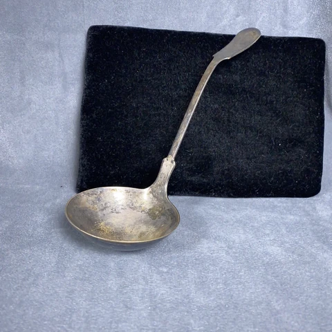 Vintage Antique The Bailey Banks & Biddle Co. Fine Silver Plate Ladle 9" Scrap Cover