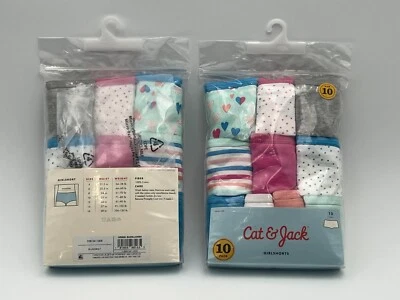 Cat & Jack Underwear Girls Size 10 Girlshorts 100 Cotton 2 Packages (10 Each) - Image 1 of 4
