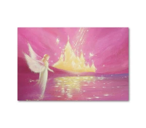 Engelposter "Siehst Du es?" Engelbild Wandposter 40x60cm Lila, Gold, Weiß - Bild 1 von 4