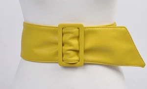 Damengürtel gelb einfarbig Schnalle, Größe, Breite: 3,75’’, Länge: 40’’, klassisch - Bild 1 von 3
