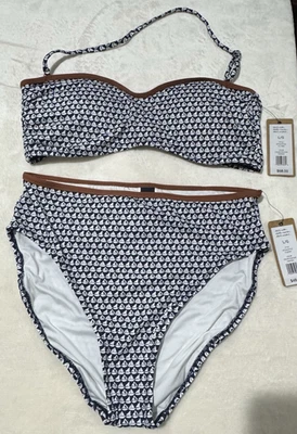 Traje de baño Sperry nuevo con etiquetas conjunto de bikini bandeau top y cintura alta talla L pequeños veleros Foto 1 de 4