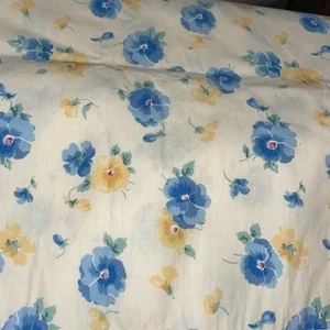 Spring Vintage Twin Pansy Flat Sheet Never Used Cotton Blend Cottagecore Floral - Picture 1 of 5