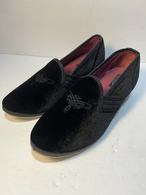 Foamtreads Opera Negro Zapatos Zapatillas Cuña Talla 11 Mujer Terciopelo NUEVO Foto 1 de 4