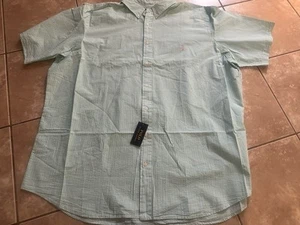 NWT Polo Ralph Lauren 4XLT 4XL Tall Cotton SS Textured Striped Shirt Casual Milt - Picture 1 of 7