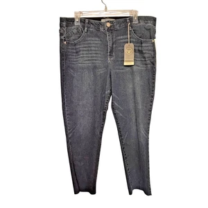 Wit & Wisdom Ab-Solution Ankle Skimmer Jeans 16P Blue Stretch Denim Raw Hem - Picture 1 of 12