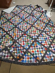 Tagesdecke groß 100×80 cm, Patchwork Motiv, schwer, bunt - Bild 1 von 3