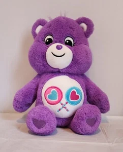 Care Bears Share Bear 10 Inch Plush Stuffed Animal Purple Toy - Picture 1 of 7