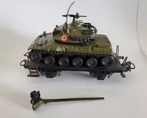 Letto piatto vintage Marklin con Zylmex T406 AMX 30 serbatoio napoleonico calibro HO - Foto 1 di 11