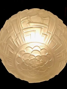 Vintage 40er-60er Jahre Art Deco geometrische Blase Glas Deckenleuchte Leuchte - Bild 1 von 12