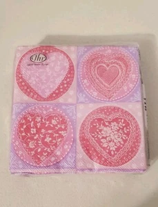 Tovaglioli da cocktail vintage ideali per la casa cuori in pizzo 20 ct - Foto 1 di 3
