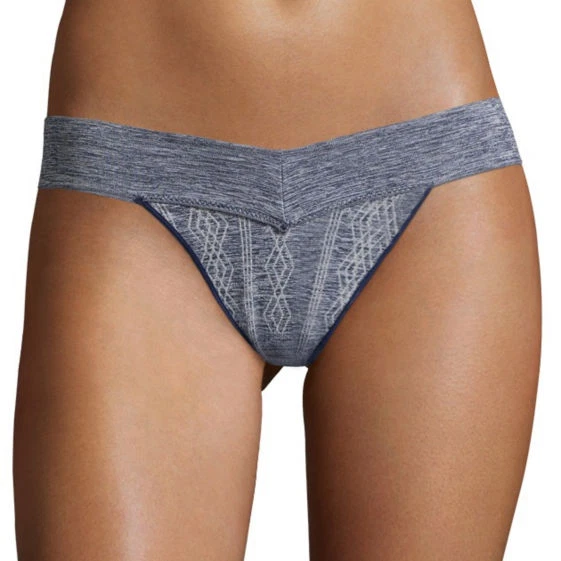Tanga bragas Flirtitude para mujer talla grande azul jacquard NUEVO Foto 1 de 1