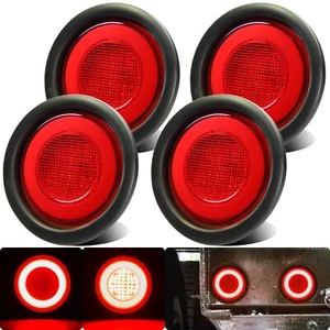 4pcs 4 inch Round LED Trailer Trucks Halo Brake Stop Turn Signal Running Tail... - Foto 1 di 6