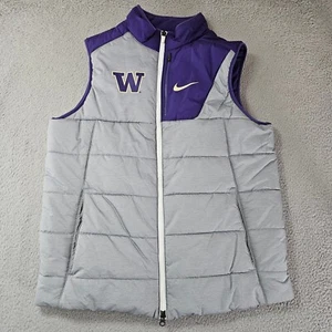 University of Washington Huskies Nike Puffer Vest Jacket Mens Medium Full Zip - Picture 1 of 10