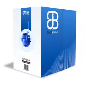 1000FT CAT5e CABLE LAN SÓLIDO ETHERNET RED CAT5 CABLE RJ45 A GRANEL, AZUL - Imagen 1 de 3