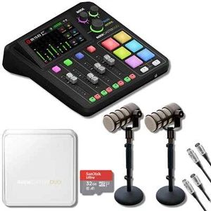 Rode RODECaster Duo Streaming Mixer (Black) with Rode Podmic (Pair) Bundle - Picture 1 of 7